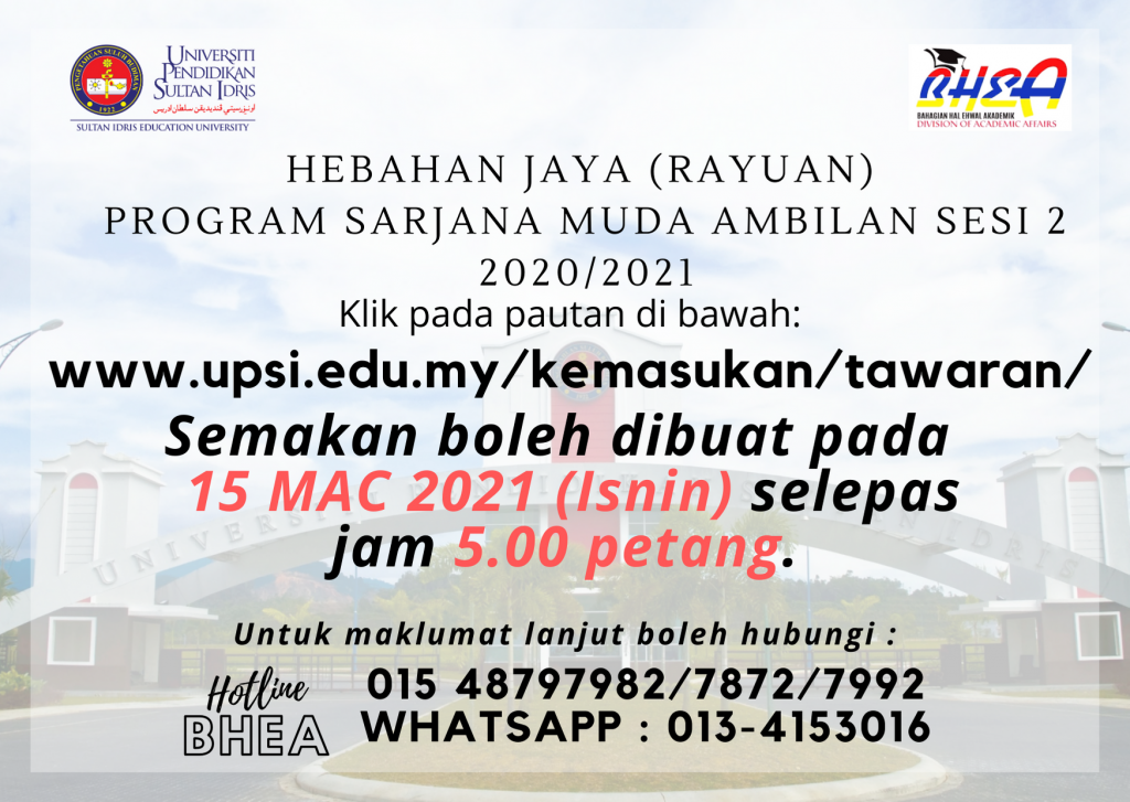 Upsi Bahagian Hal Ehwal Akademik Universiti No 1 Pendidikan No 1 Education University