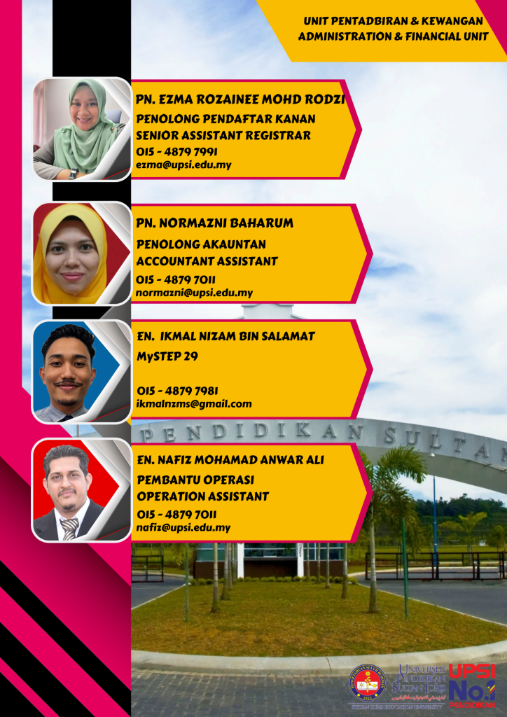 ADMINISTRATION,FINANCIAL & QUALITY – UPSI | Bahagian Hal Ehwal Akademik